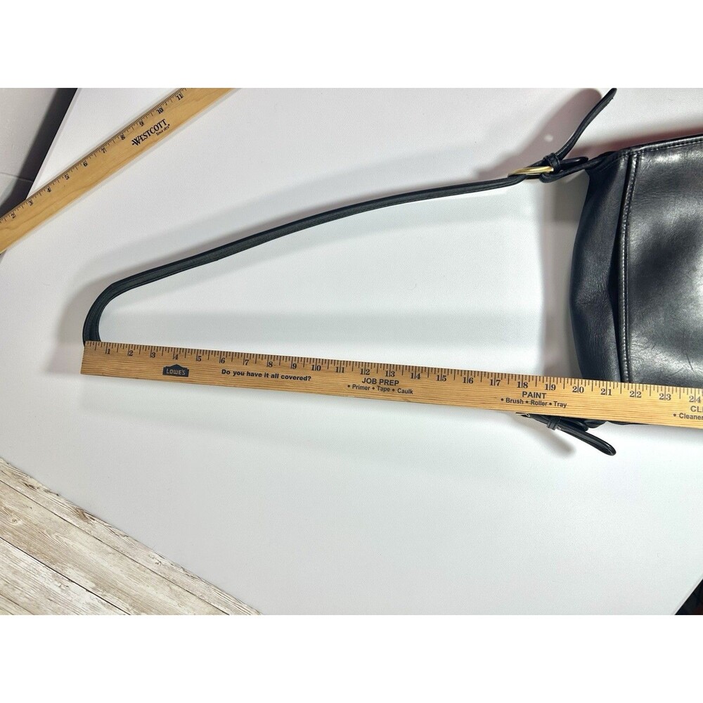 COACH Vintage Crossbody Bag Black Leather Made In Korea Gold Tone Twist Lock - Picture 16 of 16